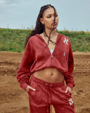 LEGACY ZIP HOODIE WASHED CARMINE