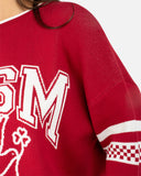 SPORTY LINES KNIT SWEATER RED