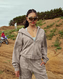 LEGACY ZIP HOODIE WASHED STONE