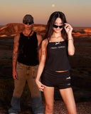 SCRIPT FOLDOVER SHORTS BLACK