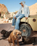 VIVANT KNIT ZIP HOODIE POWDER BLUE