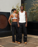 HEAVEN LOGO SWEATPANTS OPEN LEG BLACK