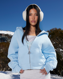 GLIMMER LOGO ZIP HOODIE POWDER BLUE