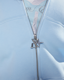 GLIMMER LOGO ZIP HOODIE POWDER BLUE
