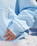 GLIMMER LOGO ZIP HOODIE POWDER BLUE