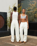 HEAVEN LOGO SWEATPANTS OPEN LEG OATMEAL