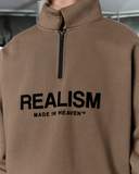 ELITE HALF ZIP SWEATER TAUPE