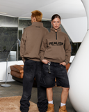 ELITE HALF ZIP SWEATER TAUPE