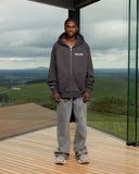 HEAVEN LOGO ZIP HOODIE ASPHALT