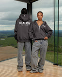 HEAVEN LOGO ZIP HOODIE ASPHALT