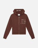 VIVANT KNIT ZIP HOODIE REDWOOD